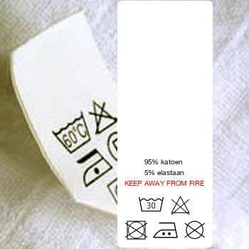 Care Labels with Washing Symbols | Custom Care Labels for Clothing | Fabric Content labels